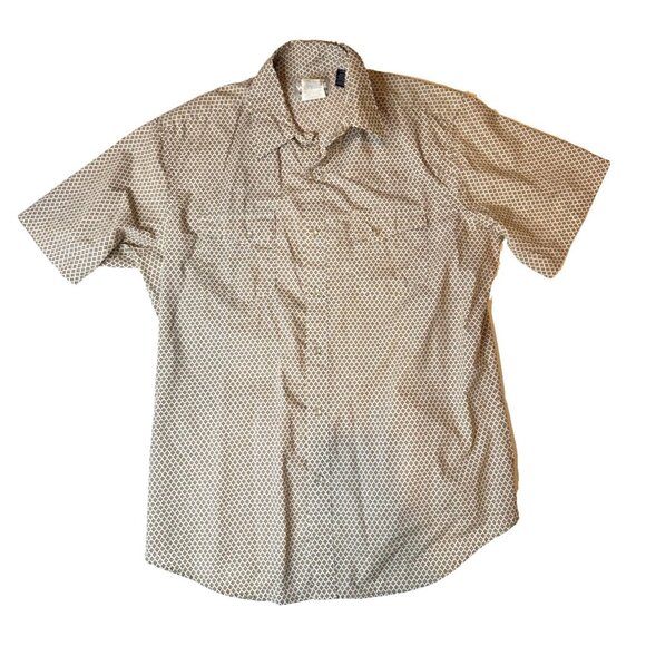 Wrangler Wrancher Pearl Snap Button Up Top Men's LG Western Rodeo - Picture 1 of 5